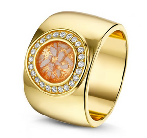 Geelgouden Asring met Diamant