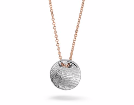 Vingerafdruk Ketting Zilver met Rose Gouden Collier | NEAT