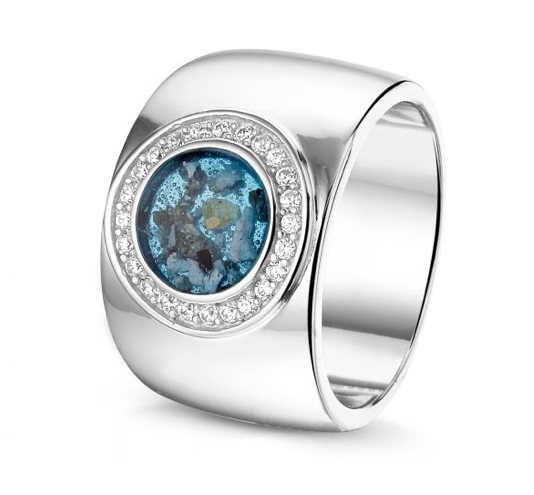Witgouden Asring met Diamant