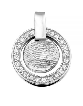 Vingerafdruk Ketting Zilver met Zirkonia | CLEAN