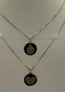 Zilver en gouden hanger vingerafdruk