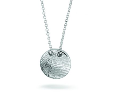 Vingerafdruk Ketting Zilver met Wit Gouden Collier | MOON