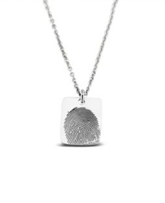 Gegraveerde Ketting Zilver Rechthoek | PRINTS II