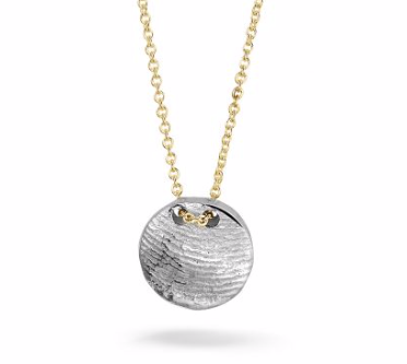 Vingerafdruk Ketting Zilver met Geelgoud | SCENT